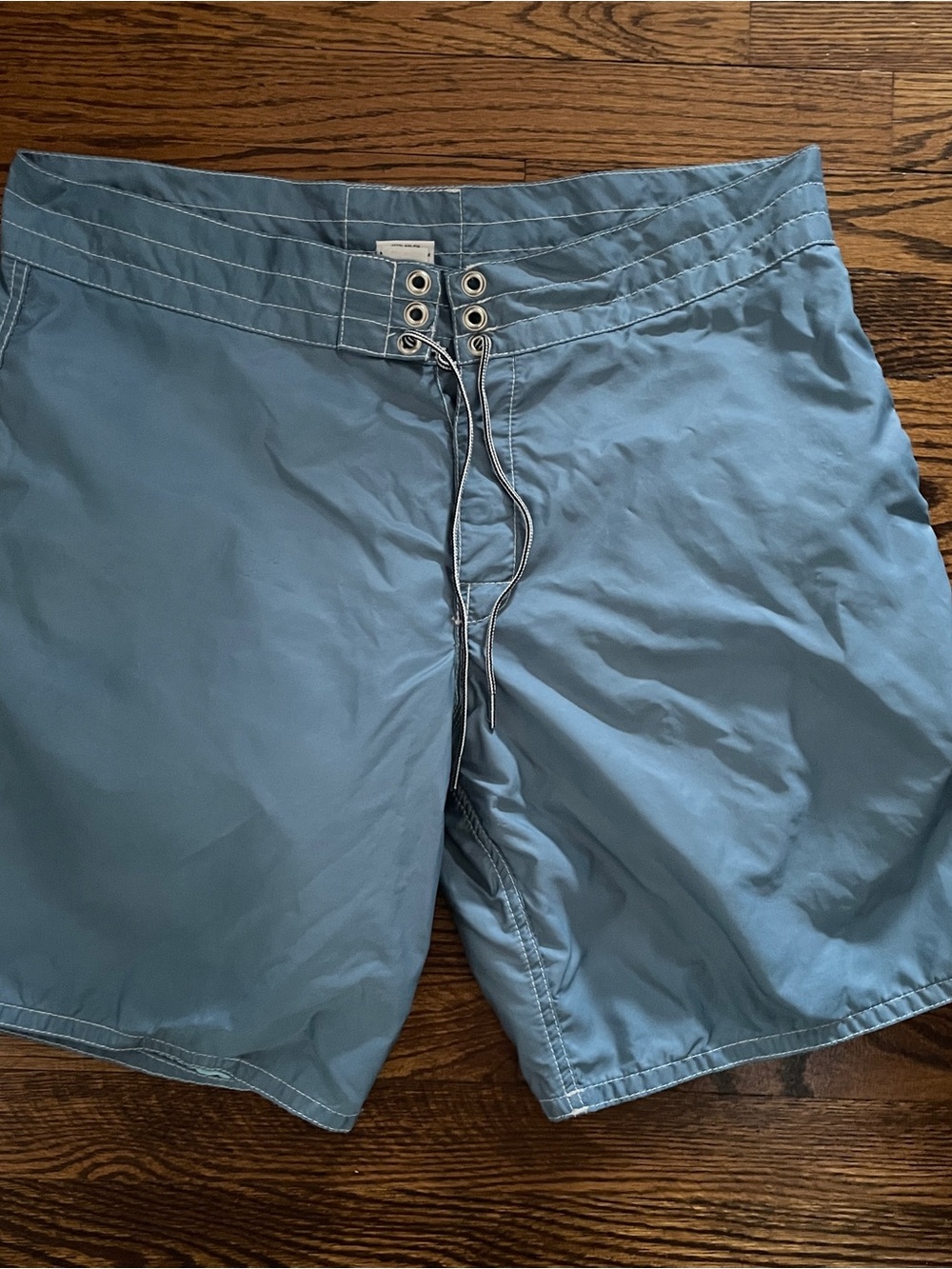 Birdwell Slate Blue Lace-Up Swim Trunks